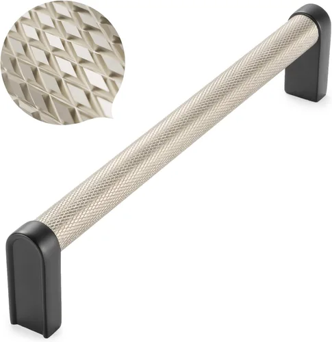 Miniatura 17 de Koofizo - Paquete de 10 tiradores de gabinete estriados para armario, manija negra para muebles (1.1 pulgadas/28 mm), herrajes sólidos K22