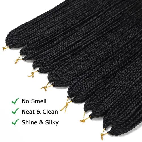 Miniatura 5 de Trenzas de caja de crochet pre-anilladas Goddess, trenzas de crochet, trenzado de cabello 7 paquetes 3x cabello de crochet (35,6 cm, 1B)