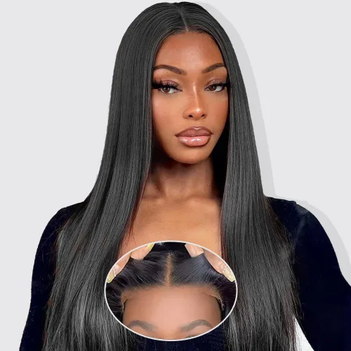 Miniatura 13 de Pelucas de cabello humano con cierre de encaje HD de 16 pulgadas, 5 x 5, pelucas de cabello humano sin pegamento listas para usar, pelucas