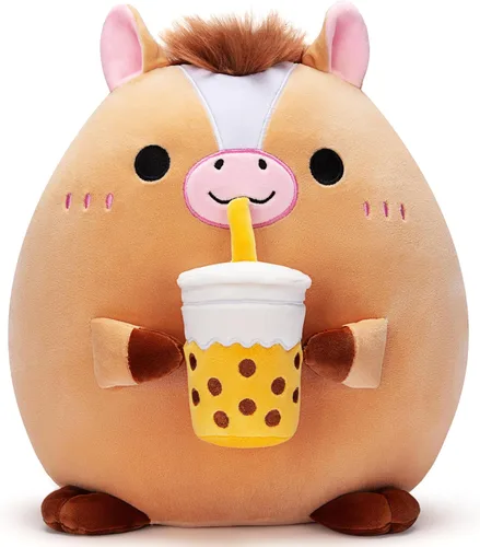 Miniatura 10 de Almohada de peluche original de caballo de 12 pulgadas, tamaño grande, suave, lindo, gordo, abrazable, adorable peluche, regalo para niños