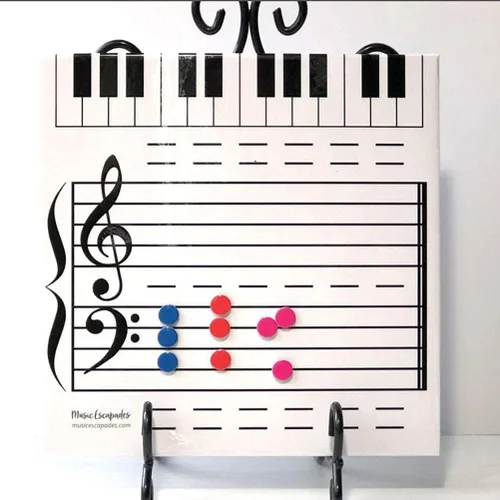 Miniatura 2 de Pizarra magnética de borrado en seco para profesores de música y piano, pequeña pizarra blanca para enseñanza