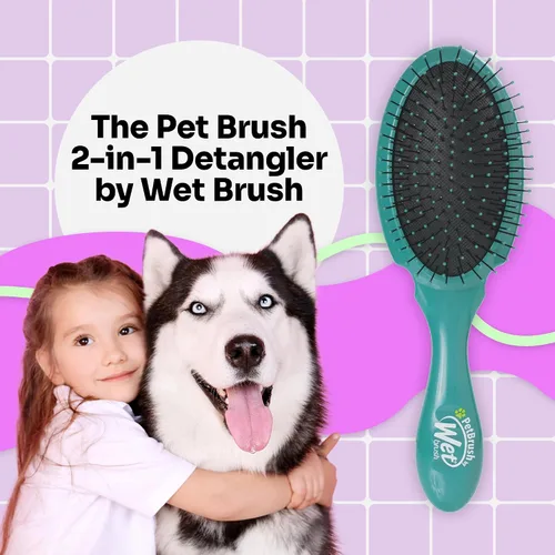Miniatura 2 de Wet Brush Ultimate Cepillo desenredante de doble cara, cerdas IntelliFlex ultra suaves, elimina el pelo suelto y la suciedad para perros, gatos