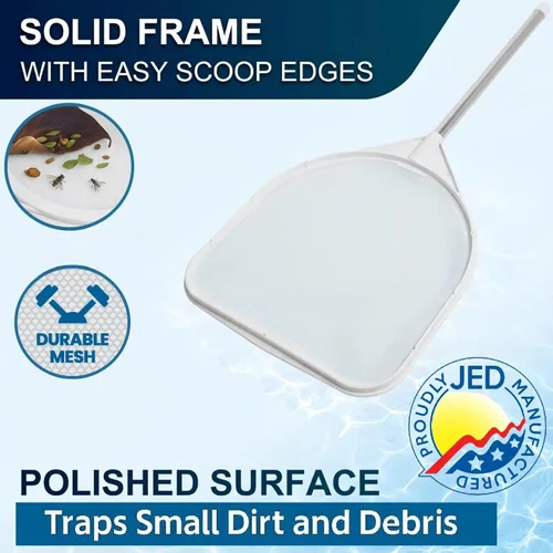 Miniatura 2 de Jed Pool Tools 40-376F - Espumador de hojas de malla fina para piscina y spa con asa, color blanco