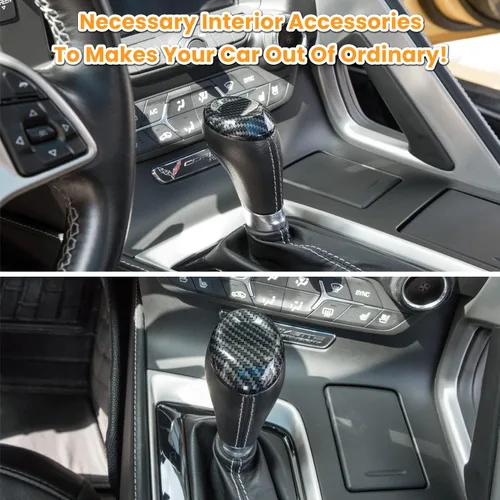 Miniatura 3 de E-cowlboy Adhesivo de fibra de carbono para Chevrolet Corvette C7 Z06 Z51 ZR1 Stingray Grand Sport 2014 2015 2016 2017 2018 2019 Accesorios Negro