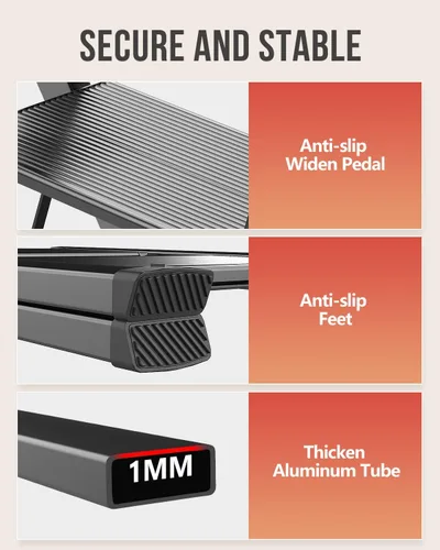 Miniatura 5 de WOA WOA Escalera de 3 escalones, taburete plegable, escalera ligera para armario de cocina del hogar, pedales de aluminio antideslizantes, facilidad