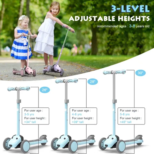 Miniatura 2 de MOUNTALK Scooter para Niños de 1-12 Años, Scooter de 3 Ruedas para Niños Pequeños de 1-3/3-5/5-8/8-12 Años Niños y Niñas con Alturas Ajustables