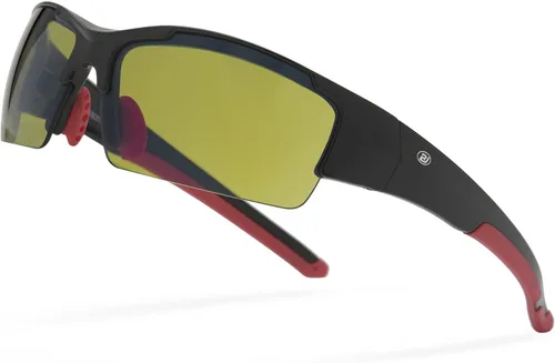 Gafas de sol de golf para hombres y mujeres, gafas de sol deportivas sin montura con protección UV400 Bj02/Marco Negro Lente Verde