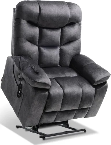 Miniatura 11 de EONIX Silla reclinable elevadora eléctrica de gran tamaño para personas grandes y altas, reclinable extra ancha con calor y masaje, silla elevadora