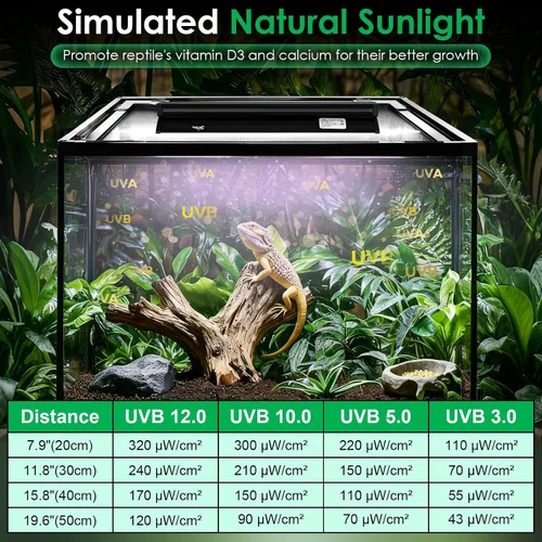 Miniatura 2 de Luz UVB para reptiles, 10W HO LED UVB lámpara de reptil UVA UVB lámpara bombilla terrario luz con temporizador y 5 brillo ajustable para dragón