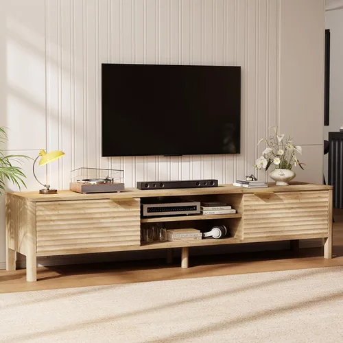Miniatura 10 de IKALIFE Soporte de TV para sala de estar, televisores de hasta 65 pulgadas, centro de entretenimiento moderno de mediados de siglo