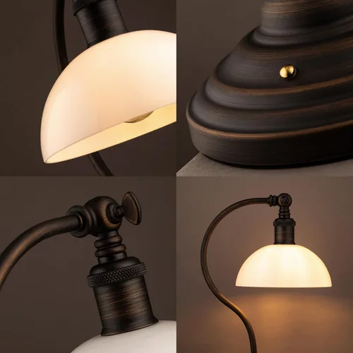 Miniatura 7 de O'Bright Bankers - Lámpara de mesa LED inalámbrica, funciona con batería, recargable, atenuación de 3 niveles, carga universal USB-C, cabezal