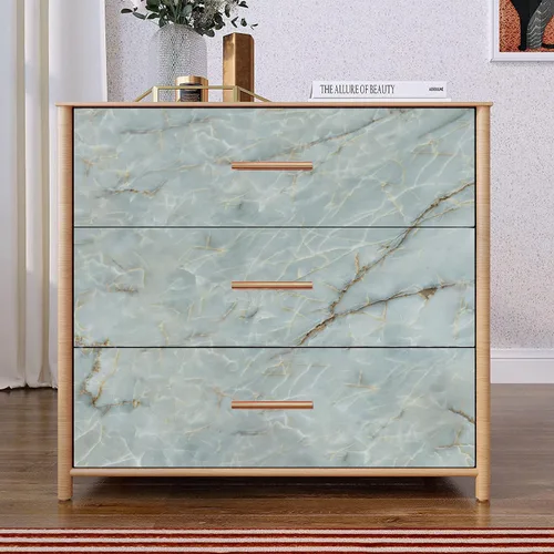 Miniatura 8 de Yancorp Papel de contacto verde y blanco de 16"x120", papel tapiz removible, despegar y pegar para encimeras, baño, impermeable, papel tapiz