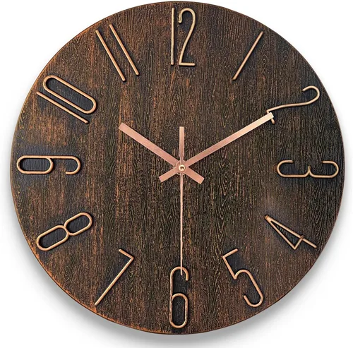 Miniatura 9 de AIRUIFU Reloj de pared de 12 pulgadas, silencioso y sin tictac, moderno, funciona con pilas - Analógico pequeño y clásico para oficina, hogar, baño