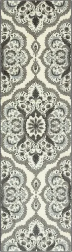 Miniatura 22 de Maples Rugs - Alfombra antideslizante Vivian, para pasillo o entrada, patrón de medallones [fabricada en Estados Unidos], 2 x 6 pies, color gris