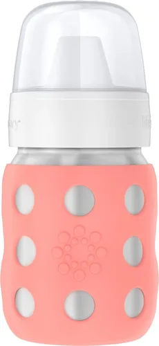 Miniatura 13 de Lifefactory Biberón de cuello ancho aislado al vacío de acero inoxidable de 8 onzas con pezón para sorber, melón, LS2251WCA4 Cantaloupe