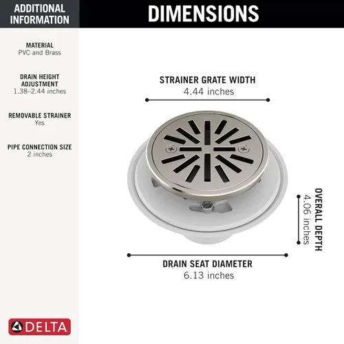 Miniatura 3 de Delta Faucet 4 Inch Tile-In Round Shower Floor Drain