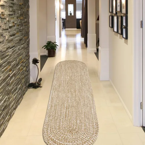 Miniatura 61 de BNM - Alfombra ovalada bohemia para interiores y exteriores con patrón trenzado sólido, perfecta para patio trasero, patio, oficina, sala de estar