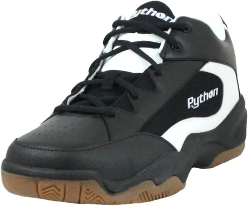 Python Wide (EE) - Zapato de raquetbol interior de ancho medio (squash, pickleball interior, bádminton, voleibol) (colores blancos y negros