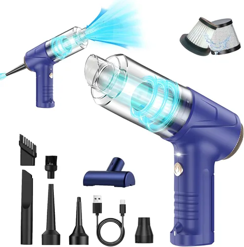 Aspiradora de Mano Inalámbrica para Automóvil 16000Pa 4 en 1 Aspiradora Portátil y Soplador de Aire con Luz LED 120W de Alta Potencia - Múltiples