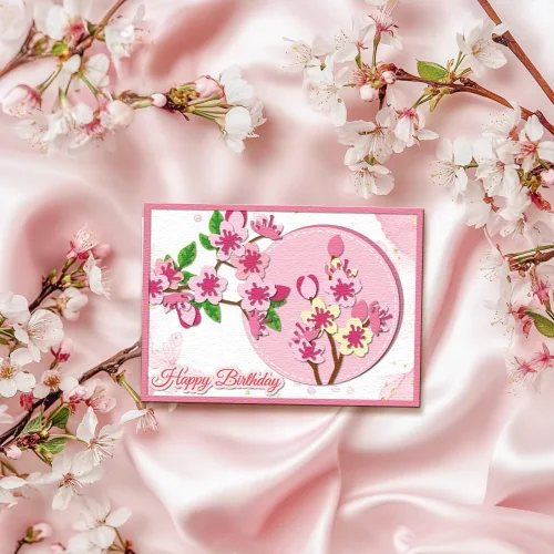 Miniatura 7 de GLOBLELAND Troqueles de corte de flor de cerezo para hacer tarjetas, flores, corte de rama, para bricolaje, álbumes de recortes, diario, papel