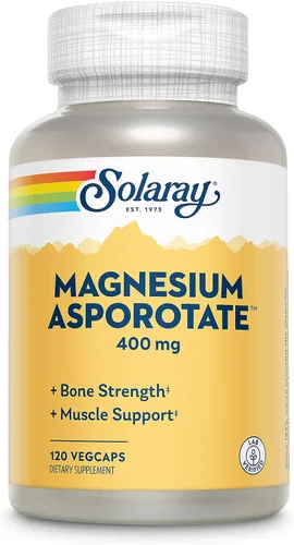 Solaray Asporotato de magnesio 400 mg, aspartato, orotato y citrato complejo, corazón saludable, músculo, nervio y función circulatoria apoyo 180ct
