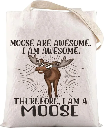 LEVLO Bolsa de maquillaje cosmético de alce - Bolsa con cremallera para fanáticos de alce, Bolso con texto "I Am a Moose