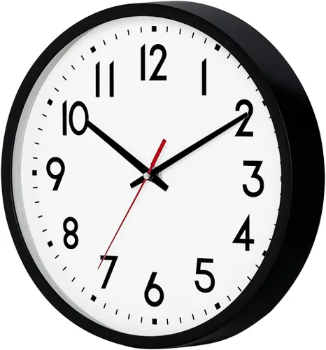 Miniatura 5 de HZDHCLH Reloj de pared negro, silencioso, funciona con pilas, 8 pulgadas, moderno, analógico, sin tictac, decorativo, para cocina, dormitorio, sala