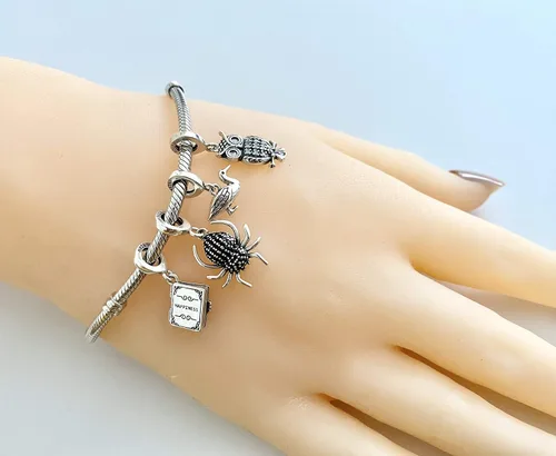 Miniatura 4 de Bolenvi Felicidad Libro Lectura Escritor Editor 925 erling Plata Colgante Charm Bead Para Pandora & Similar Charm Pulseras o Collares, Plata
