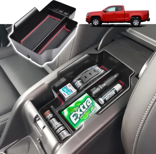 Miniatura 8 de RUNROAD Bandeja organizadora de consola central compatible con Chevy Colorado/GMC Canyon 2015 2016-2020 2021 2022, inserción de caja de Negro