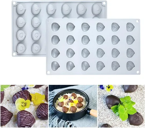 Miniatura 2 de mostsom Molde de chocolate mini castaño, moldes de silicona, jalea pequeña, pasteles, dulces, moldes de fondant (castaña K)