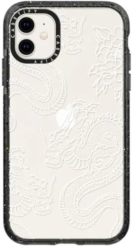 Miniatura 39 de CASETiFY Impact - Funda para iPhone 11 - Flower Power Retro - Negro Transparente
