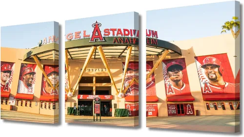 Miniatura 22 de TUMOVO American Sports - Decoración de pared Wrigley Stadium, 3 piezas, arte de pared de estadio de béisbol, cuadros para decoración del hogar