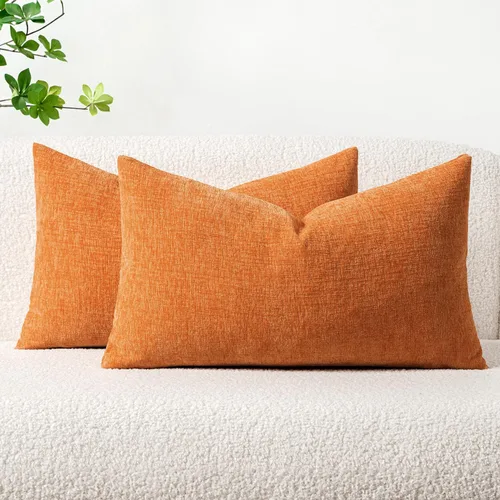 Miniatura 92 de MIULEE - Paquete de 2 fundas de cojín de felpilla suave, de 18 x 18 pulgadas, color naranja tostado otoñal, para sofá y sala de estar, teñidas