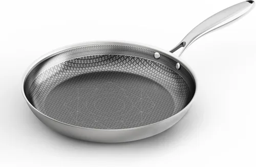 Miniatura 10 de COOKER KING Sartén de acero inoxidable de 10 pulgadas, sartén híbrida antiadherente, sartén, utensilios de cocina revestidos de 3 capas