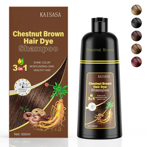 Miniatura 8 de KAISASA Champú de tinte negro 3 en 1, champú de color para el cabello para mujeres y hombres, tinte para cubrir el cabello gris, champús