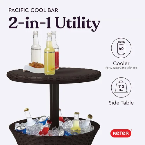 Miniatura 6 de Hielera de ratán Keter Pacific Cool Bar, marrón, (Harvest Brown)