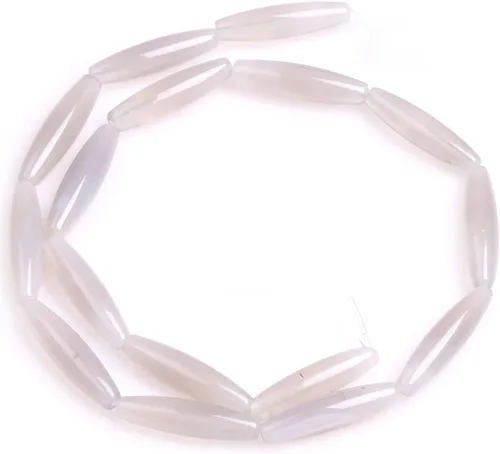 Miniatura 9 de GEM-Inside - Cuentas de piedra ovalada natural de ágata y ónix de Botswana con forma de aceitunas ovaladas de 0.236 x 1.024 in para hacer joyas
