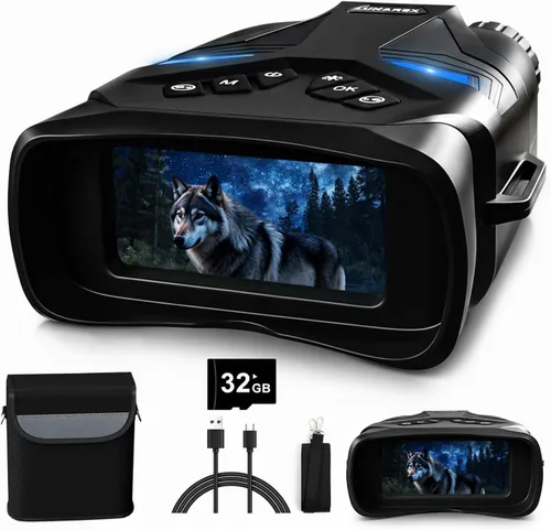 LUNAREX - Gafas de visión nocturna 4K para adultos – prismáticos de visión nocturna digitales con zoom 8X, cámara de 48MP, batería recargable de