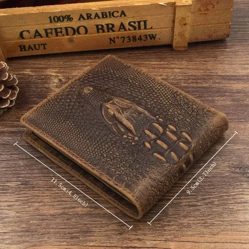 Miniatura 2 de HRS Carteras de cuero genuino para hombre Crocodiile Crocodiile