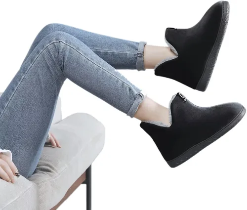 Miniatura 5 de Pantuflas para hombre y mujer, con forro de piel cálida, espuma viscoelástica, para invierno, para casa