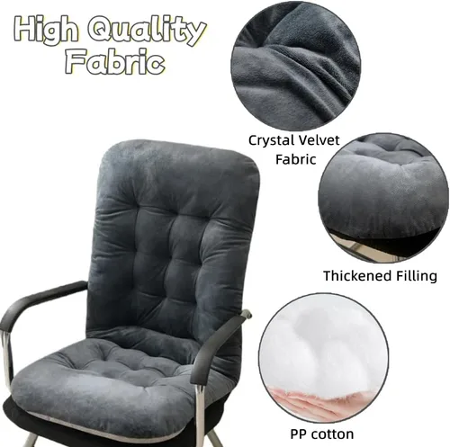 Miniatura 3 de Cojín para silla de oficina, cojín de asiento de felpa con respaldo de apoyo, cojines de escritorio para silla de jugador, silla mecedora reclinable