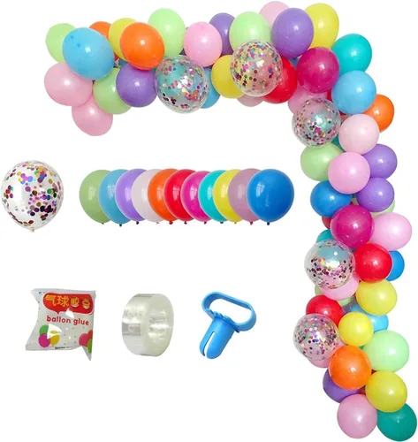 Miniatura 8 de Kit de guirnalda de globos de 125 piezas azul verde macarrón y globos azul metálico plateado para decoración de fiestas de cumpleaños, jubilación