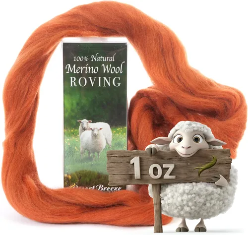 Miniatura 20 de Desert Breeze Distributing Lana Merino 100% Natural Roving - Lana Merino Peinada de Primera Calidad Roving - Tapicería, Hilado, Fieltrado Húmedo