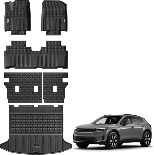 Miniatura 12 de 3W - Tapetes para Honda CR-V 2017-2022 (incluye híbrido) TPE, ajuste personalizado para todo tipo de clima, juego completo de tapetes para coche