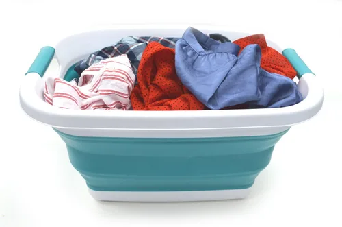 Miniatura 7 de SAMMART Cesta plegable de plástico para la ropa sucia de 25 litros (6.6 galones) y cesta plegable con asa de 9.2 L (2.37 galones)
