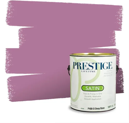 Miniatura 398 de Prestige Paints Pintura exterior e imprimación en uno, 1 galón, plano, coincidencia comparable de Valspar* Amber Rose*