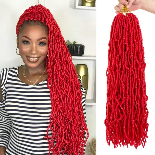 Miniatura 25 de Leeven Nuevas Trenzas de Ganchillo de Cabello con Locs Falsos Suaves de 24 Pulgadas de Largo Locs de Diosa Desgastados 6 Paquetes Negro Natural
