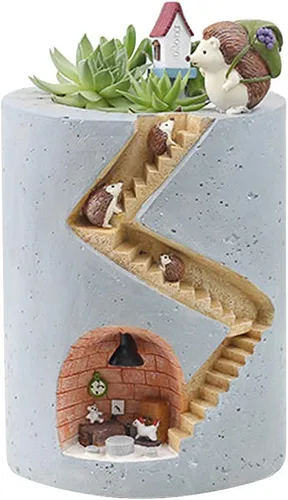Segreto - Macetas creativas para plantas de erizo, macetas de resina, jarrones para decoración del hogar para suculentas, flores, cactus, decoración