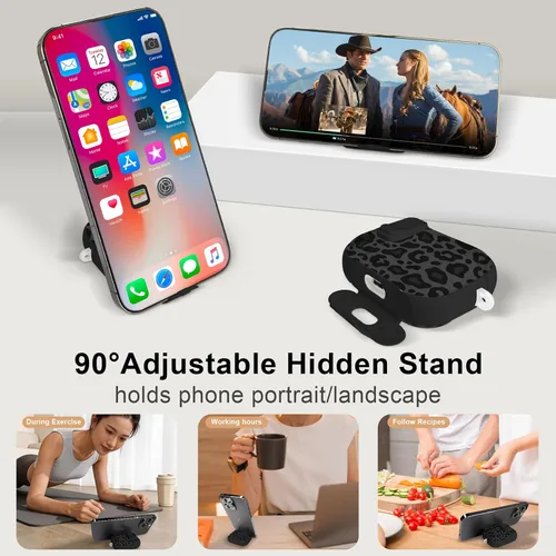 Miniatura 3 de Compatible Airpods 4 Case (2025) with Phone Stand & Cleaner Kit,Print Soft Silicone Lock Clip Apple AirPods 4th Generation Case, Airpod 4 Cover with