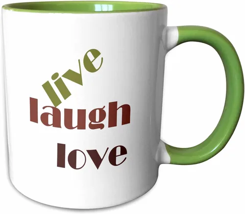 Miniatura 12 de 3dRose Live Laugh Love - Taza de dos tonos, 11 onzas, color negro